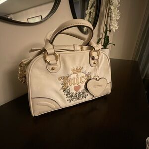 Juicy Couture Ivory Satchel with Gold Accents
